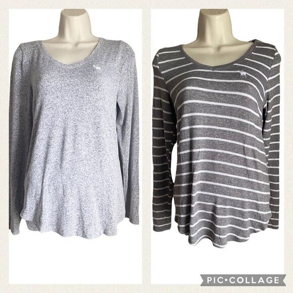 Abercrombie & Fitch Grey Tops Lot of 2 - Picture 1 of 10